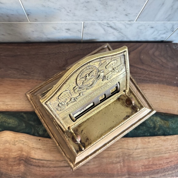 As Is Vintage Embossed Brass Perpetual Desk Calendar - Picture 6 of 16